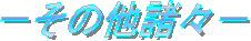 −その他諸々−
